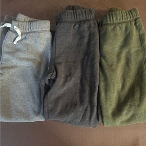 Bundle of 3  Kids joggers - Gray, Black, and Green size 10